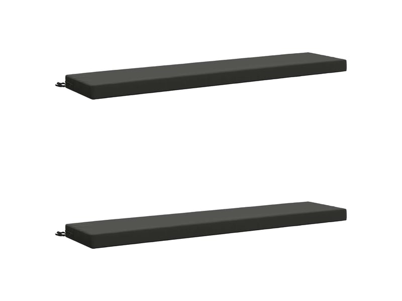 Lot de 2 coussins de banc, coussins d'assise soest 100 % polyester anthracite cf56974 - Conforama A