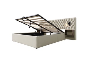 Lit coffre 180x200 cm MIVRAY    coloris beige