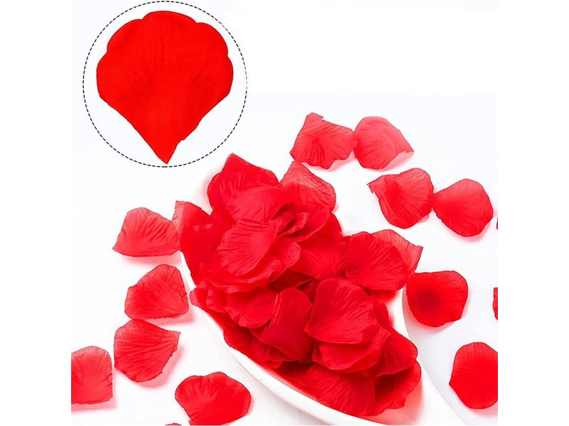 Petales de rose artificiels - en soie - rouge - 4 5 x 5 5 cm - pour decoration mariage fete romantique - 3500 unites - Conforama D