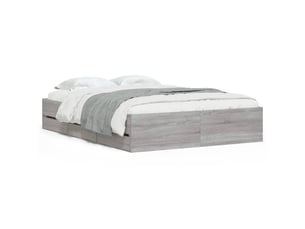 Lit 2 places 135x190 cm    coloris gris