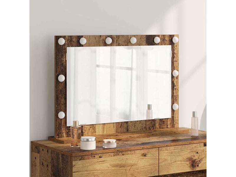 Miroir de vanité, miroir de coiffeuse bois ancien 80 x 55 x 18 cm rectangulaire cf62748 - Conforama B