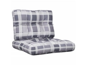 Lot de 2 coussins de palette, coussins de canapé motif à carreaux gris tissu cf59545