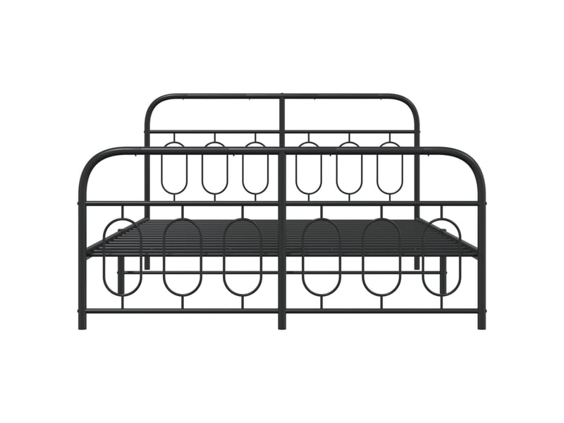  Lit double- lit adulte -  cadre de lit métal sans matelas avec pied de lit noir 150x200cm  - Conforama C