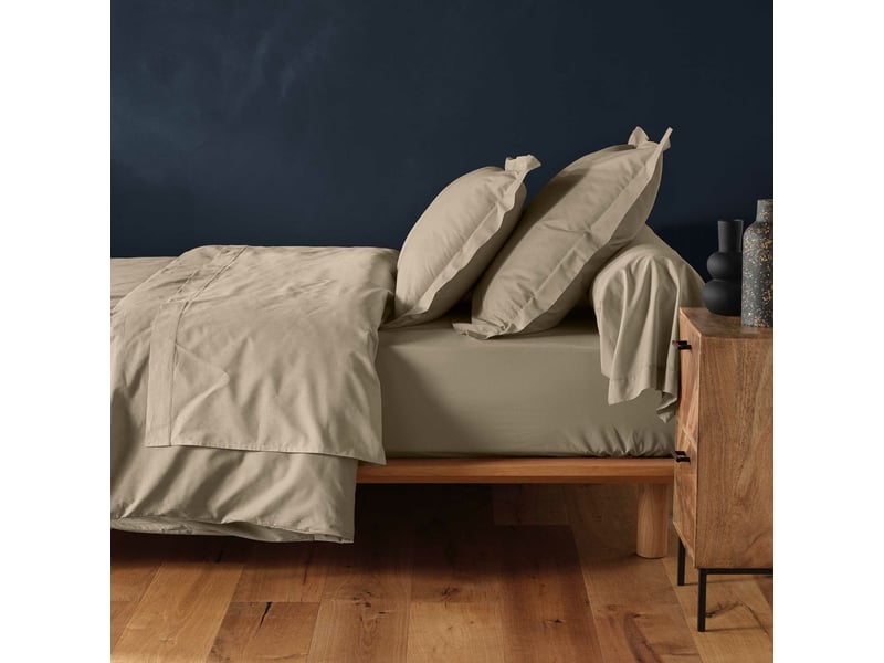 Pack literie protège matelas 140x190 imperméable + drap housse + 2 taies sable  - Conforama D