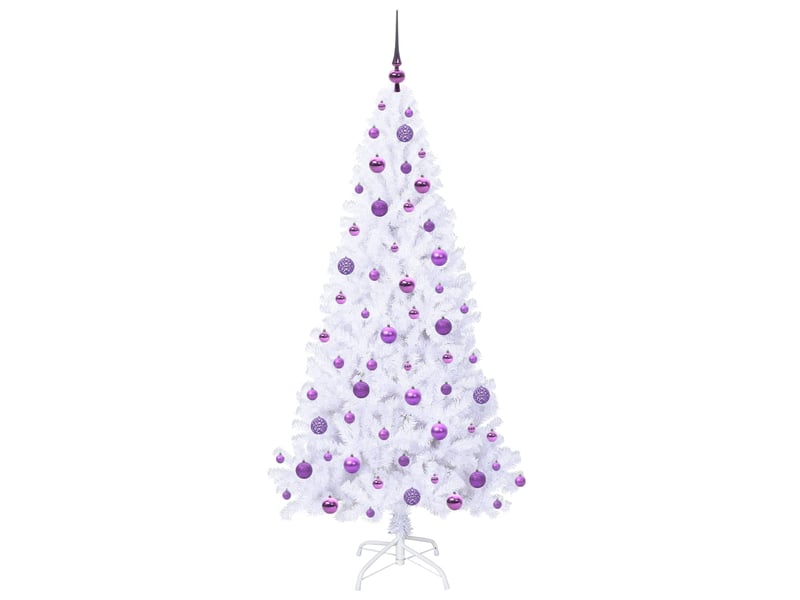 Sapin de noël artificiel, arbre de noël avec 300 led blanc 180 cm pvc et acier shl5632 - Conforama D