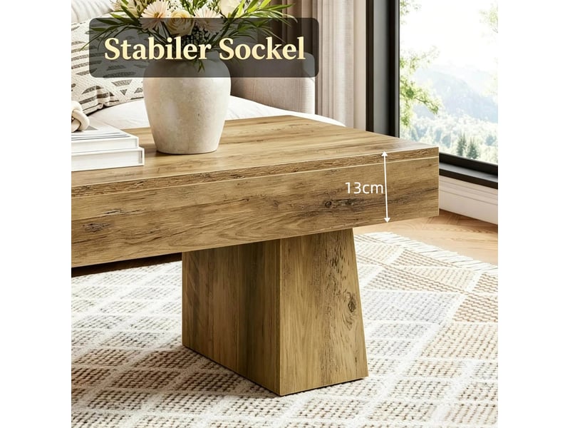  Table basse 120x60x50 cm style campagne mdf marron  - Conforama D