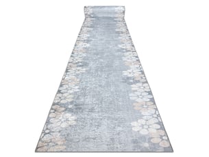 Tapis de couloir antidérapant lotus margaretka 60960 fleurs gris lavable 100 cm 100x800 cm