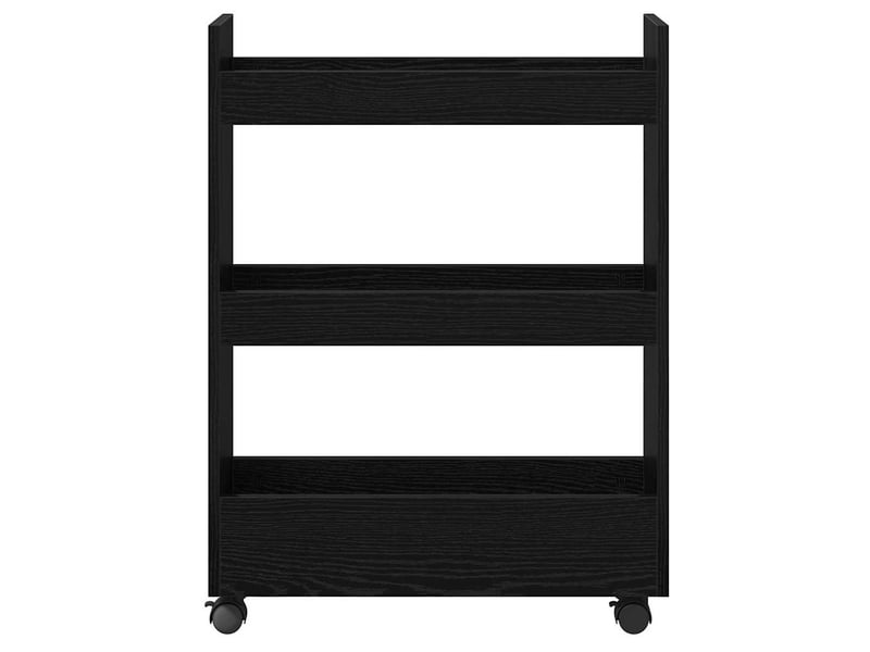  Chariot de rangement étroit pour bureau chêne noir 60x22x80 cm  - Conforama E
