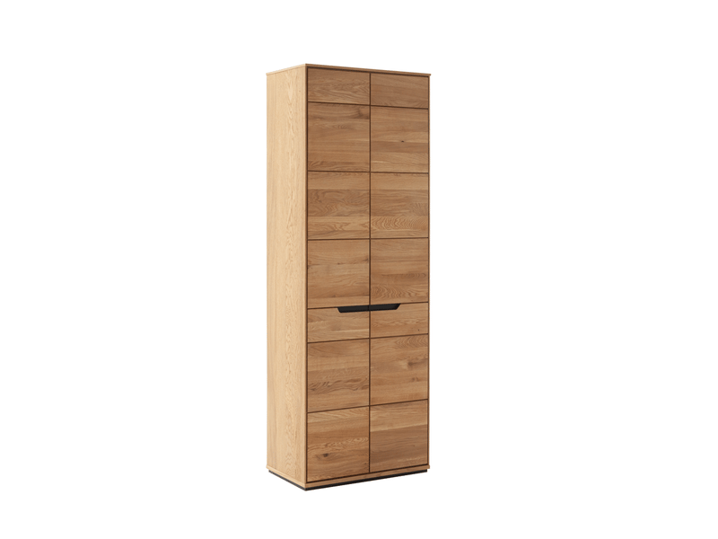  Armoire de rangement 2 portes coloris chêne sauvage - longueur 69 × profondeur 41 × hauteur 195 cm  - Conforama A