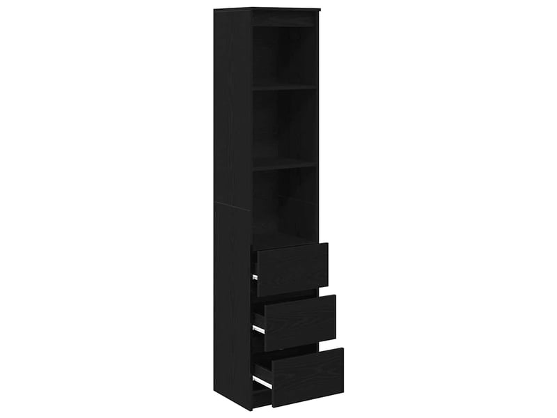  Buffet haut - bahut - meuble de rangement chêne noir 37,5x35x180 cm bois d'ingénierie  - Conforama E