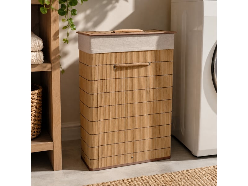  Panier à linge en bambou, 40 x 19 x 57 cm  - Conforama B