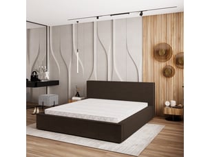 Lit coffre 140x200 cm <strong>MASSENO</strong>  <strong></strong> coloris marron
