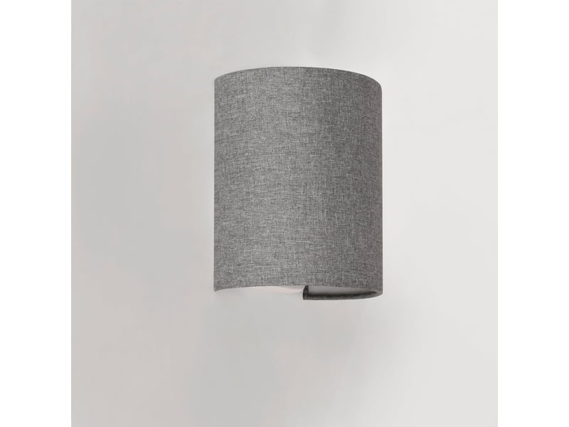  Lot de 2 lampes murales brüssel en forme demi-cercle e27 l'abat-jour en lin 20 x 18 x 13 cm gris 03_0008779  - Conforama C