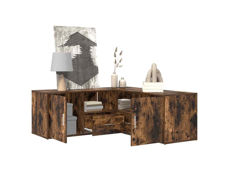  Armoire d'angle, armoire de rangement chêne fumé 200x40x45 cm bois d'ingénierie  - Conforama D