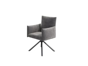 Lot de 4 chaises de salle à manger pivotantes 360° en velours gris avec pieds en métal