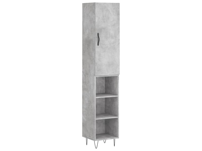  Buffet haut - bahut - meuble de rangement gris béton 34,5x34x180 cm bois d'ingénierie  - Conforama A