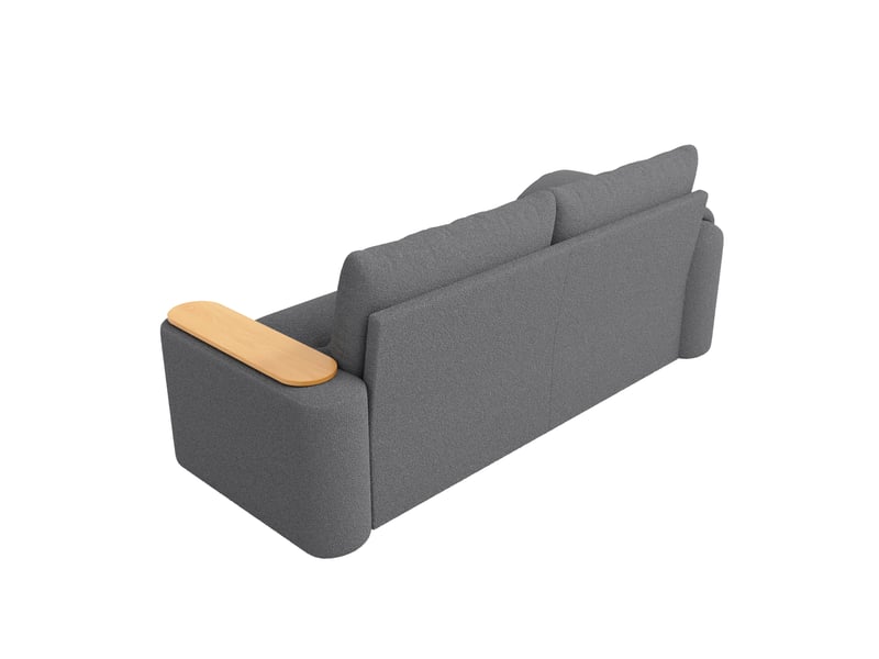 Canapé modulaire 2 places 207,5 x 80 cm – gris – rangement, table pivotante et appuie-tête intégré - Conforama D