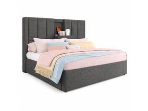 Lit coffre 160x200 cm    coloris gris