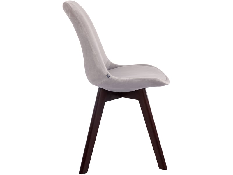 Lot de 4 chaises de salle à manger design scandinave en velours gris et piètement à 4 pieds en bois foncé 10_0008657 - Conforama D