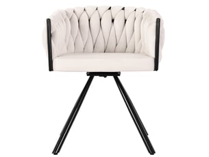 Chaises de salle à manger lot de 4 pivotantes à 360° - lpospi - dossier ergonomique, velours - beige