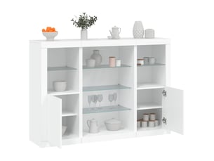 Buffets avec lumières led 3 pcs - bahut - meuble de rangement blanc bois d'ingénierie