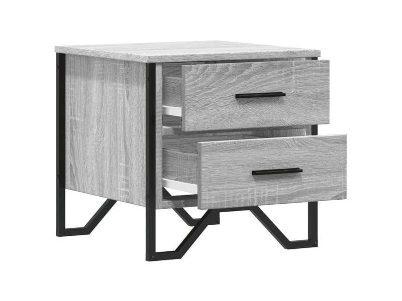 Lot de 2 tables de chevet - cabinet de chevet - table de nuit sonoma gris 40x41x40cm bois d'ingénierie  - Conforama E