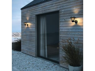 Applique murale extérieur adapté aux zones côtières, vejers up en métal noir, ip54, nordlux