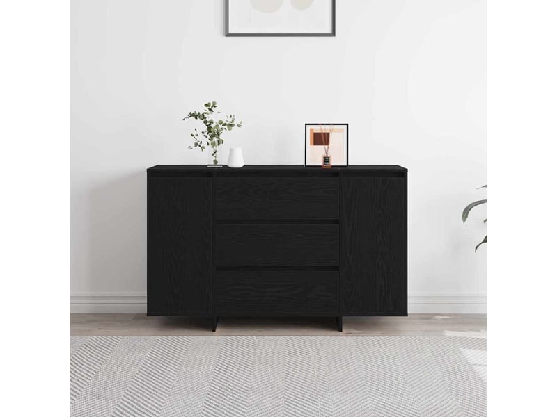  Buffet - bahut - meuble de rangement chêne noir 120 x 41 x 75 cm bois d'ingénierie  - Conforama D