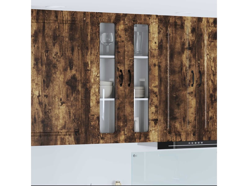  Meuble mural de cuisine | armoire de cuisine chêne fumé 60x31x100cm shl7733  - Conforama B