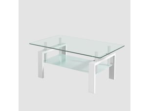 Table basse rectangulaire coloris blanc <strong></strong> <strong>Fay Lum</strong> - 60 cmx100 cm