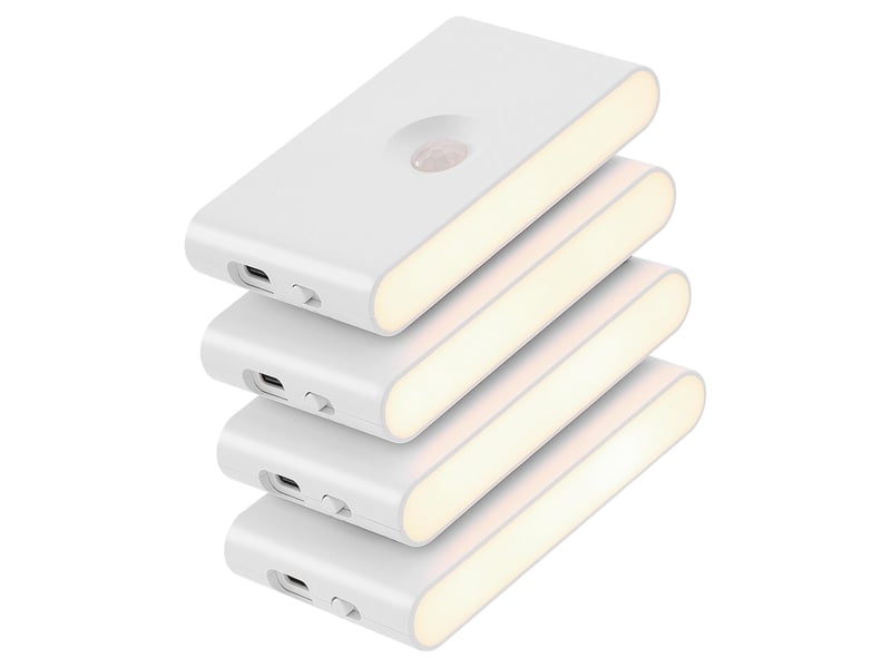  Veilleuse led avec détecteur de mouvement, lampe led pour armoire, à capteur rechargeable par usb, design magnétique, blanc HRC0003976LY - Conforama E