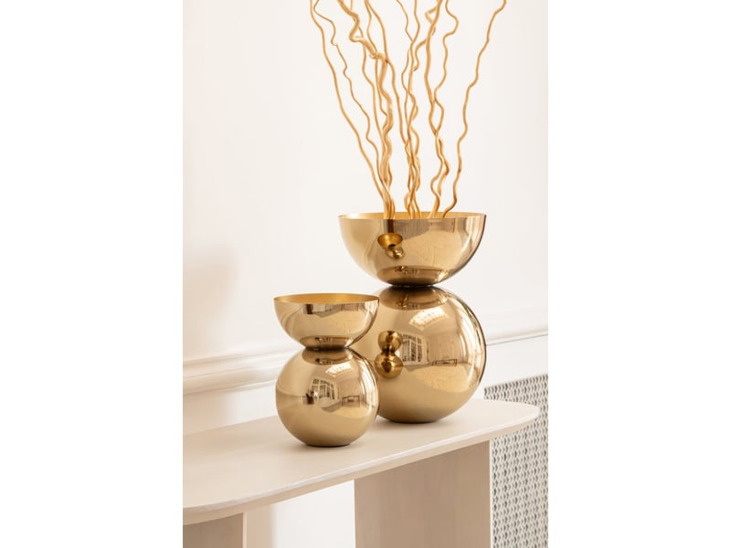  Vase design brillant edda 43cm doré  - Conforama C