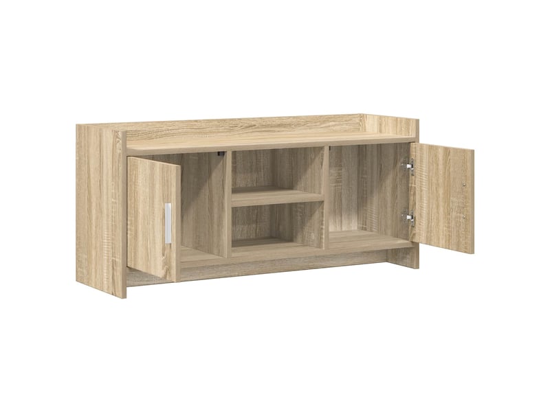  Meuble tv - banc tv - meuble de rangement 102 x 33 x 47 cm chêne sonoma bois d'ingénierie  - Conforama D