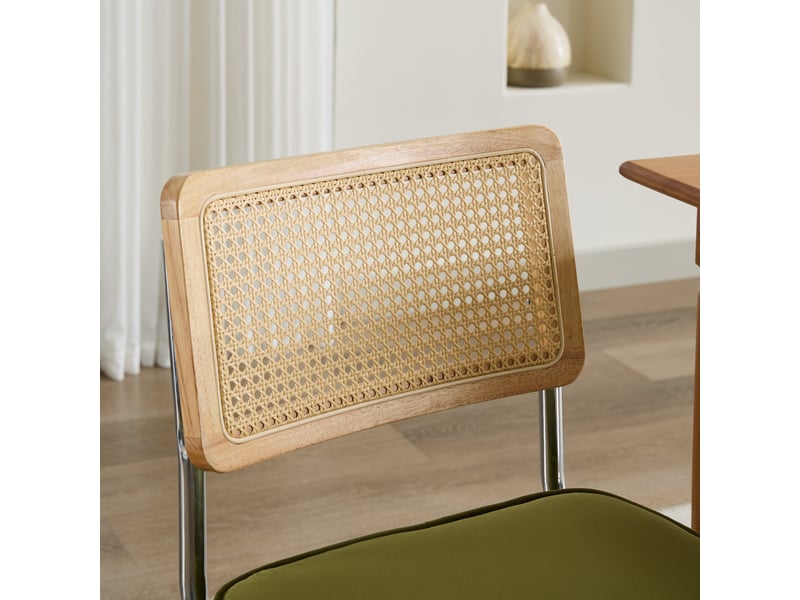 Lot de 2 chaises de salle à manger en velours vert olive W3223P339311 - Conforama D
