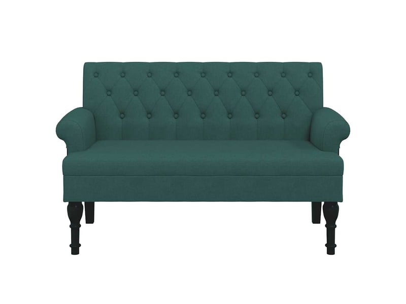  Banc salon, banc interieur avec dossier vert foncé 120x62x75,5 cm tissu  - Conforama D