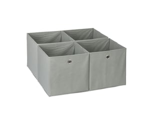 Lot de 4 bacs de rangement pliables pratiques chambre salon 30 x 30 x 30 cm en tissu gris 13_0014537