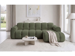 Canapé d'angle droit fixe MIUFORM Picco 4 places Tissu Vert forêt