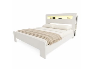 Lit avec rangement 180x200 cm Fay Lum coloris blanc