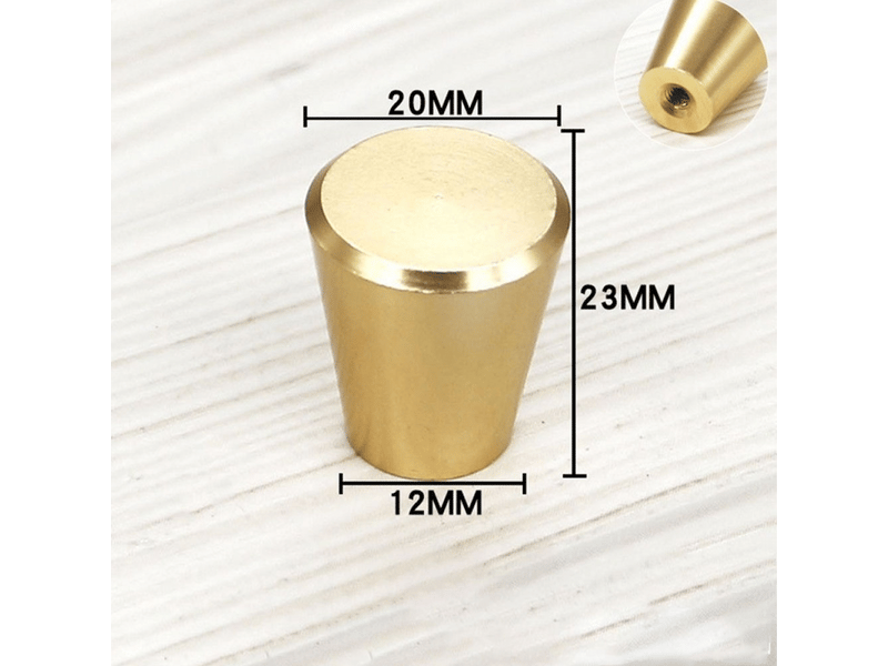  Jeu de 10 poignées de meuble en laiton brossé (coniques), boutons dorés pour tiroirs, armoires, salles de bain et cuisines  - Conforama B