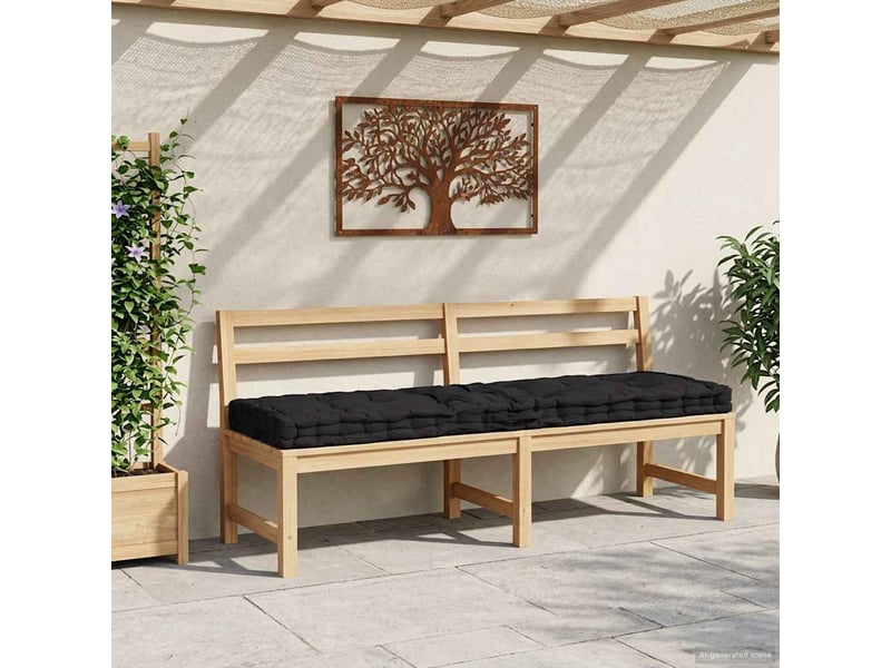  Coussin de plancher de palette, coussin d'assise coton 120x40x7 cm noir cf55516  - Conforama C