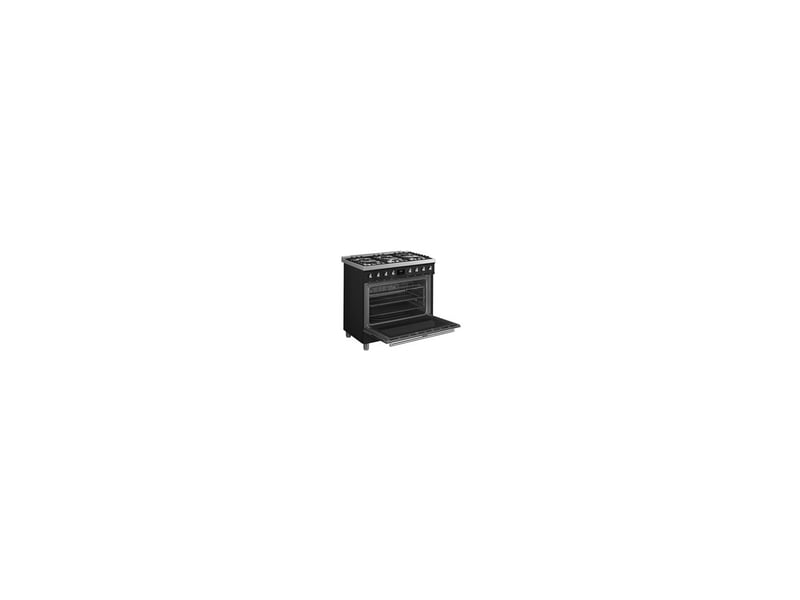Table de cuisson gaz 90 cm 6 foyers et four électrique multifonction 115 l pyrolyse noir mat 8284733 - Conforama E