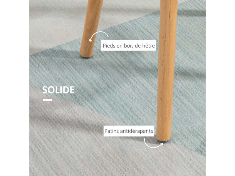  Lot de 4 tabourets de bar style scandinave hauteur 70 cm avec pieds en bois et repose-pieds en acier - blanc  - Conforama R