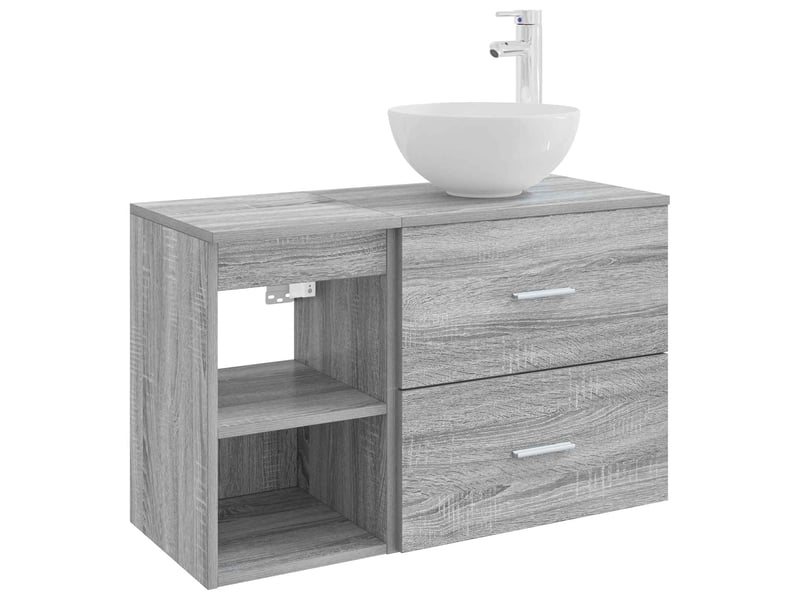 Ensemble de mobilier de salle de bain 2 pc sonoma gris cf64184 - Conforama A