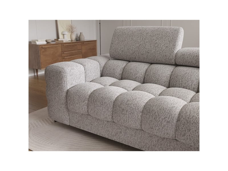  Canapé d'angle droit convertible gris chiné élégance moderne 285x99x181cm filtro  - Conforama D