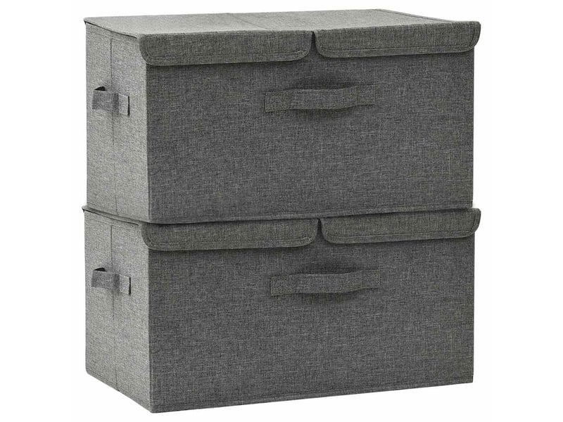  Boîtes de rangement tissu intissé anthracite  - Conforama A