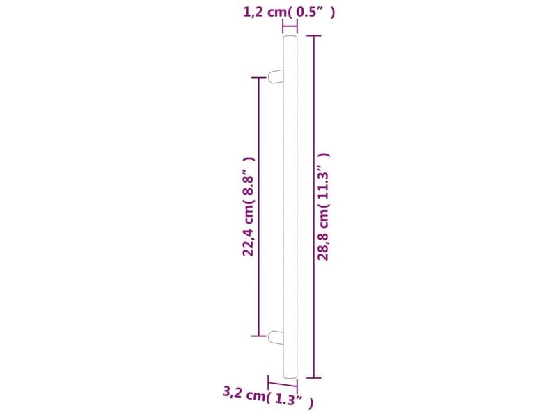  Bouton de porte, 224 mm, noir  - Conforama D