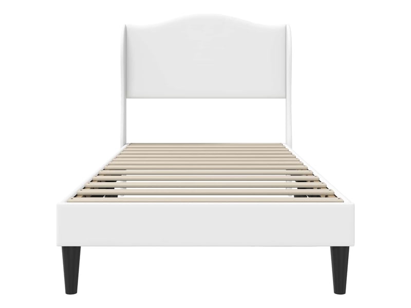  Lit simple- lit adulte -  cadre de lit avec tête de lit blanc 100 x 200 cm simili cuir  - Conforama C