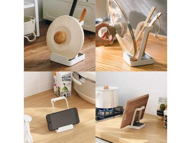  (blanc) support multifonctionnel pour couvercles de casseroles et cuillères de cuisine - acier - pour couvercles de casseroles, cuillères de cuisine  - Conforama C
