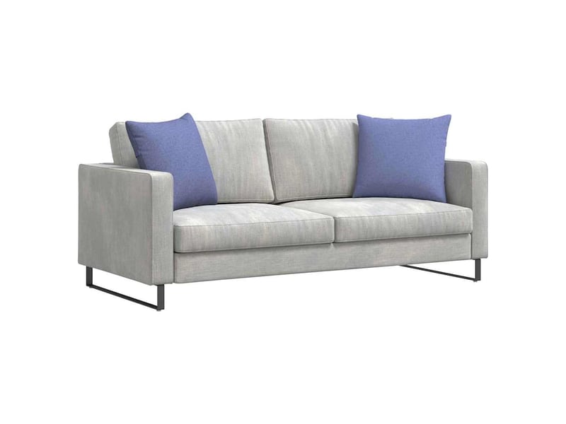 Lot de 2 coussins de canapé, coussins décoratifs tissu bleu denim 50 x 50 cm cf58788 - Conforama C