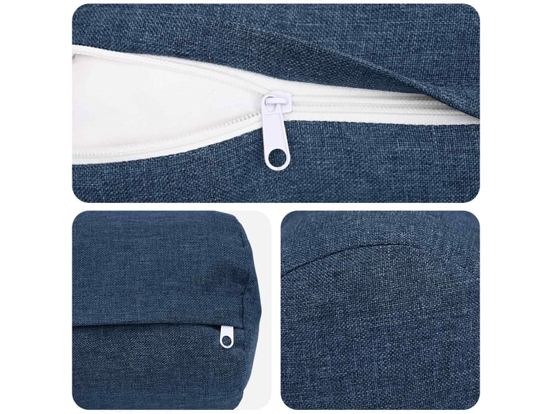  Lot de 6 coussins avec oreiller, coussins décoratifs heerlen bleu tissu cf50674  - Conforama E